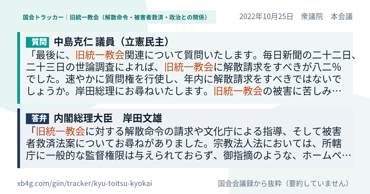 質問と答弁のカード