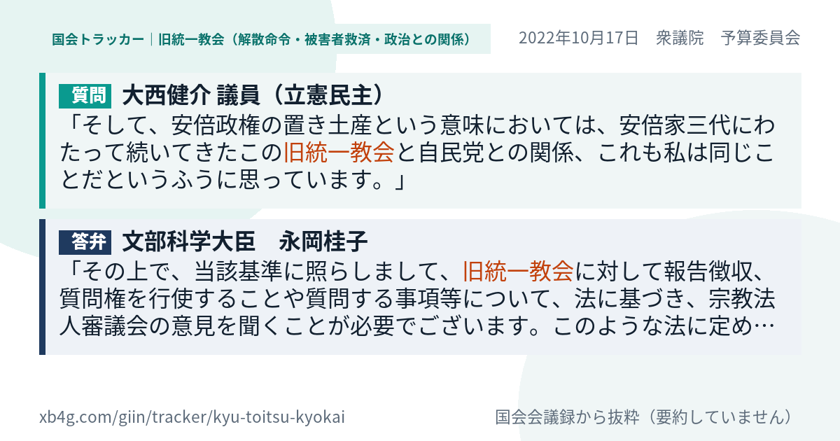 質問と答弁のカード