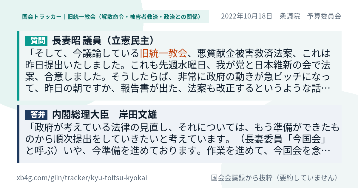 質問と答弁のカード
