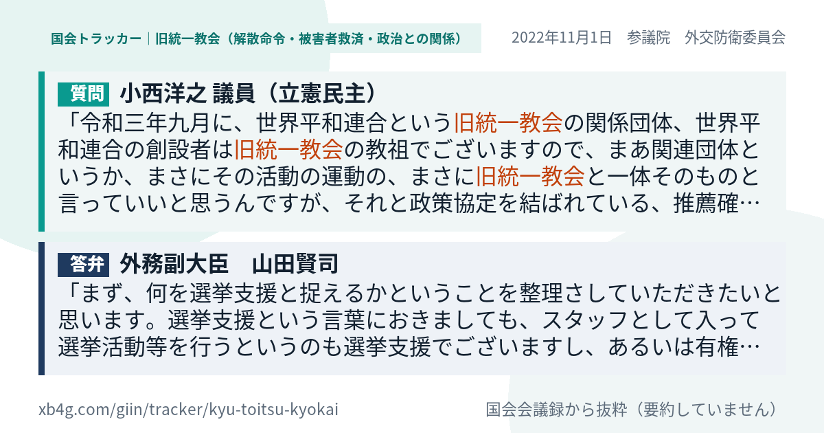 質問と答弁のカード