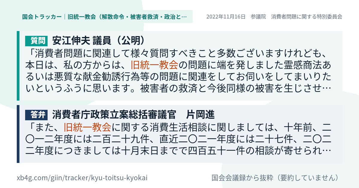 質問と答弁のカード