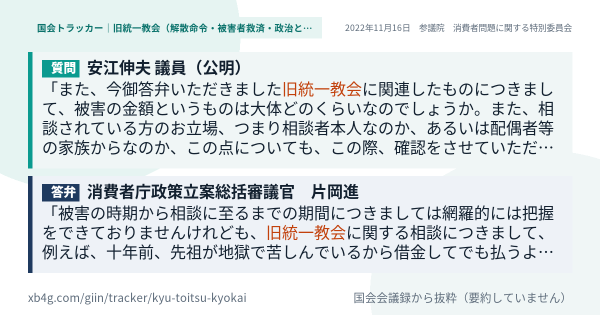 質問と答弁のカード
