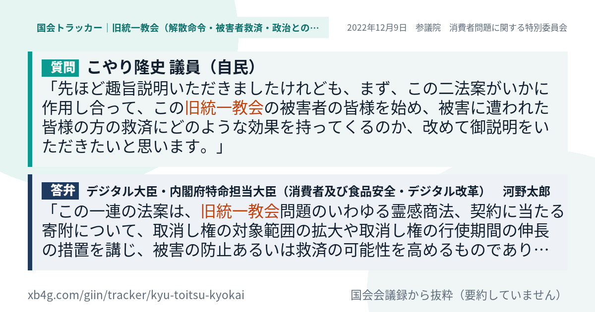 質問と答弁のカード