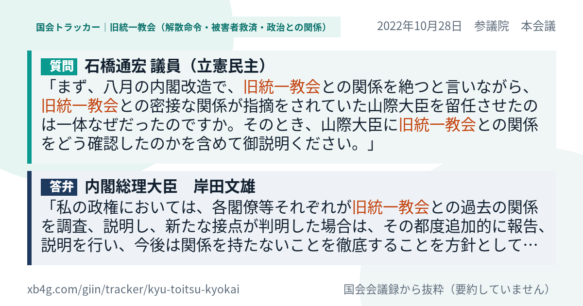 質問と答弁のカード