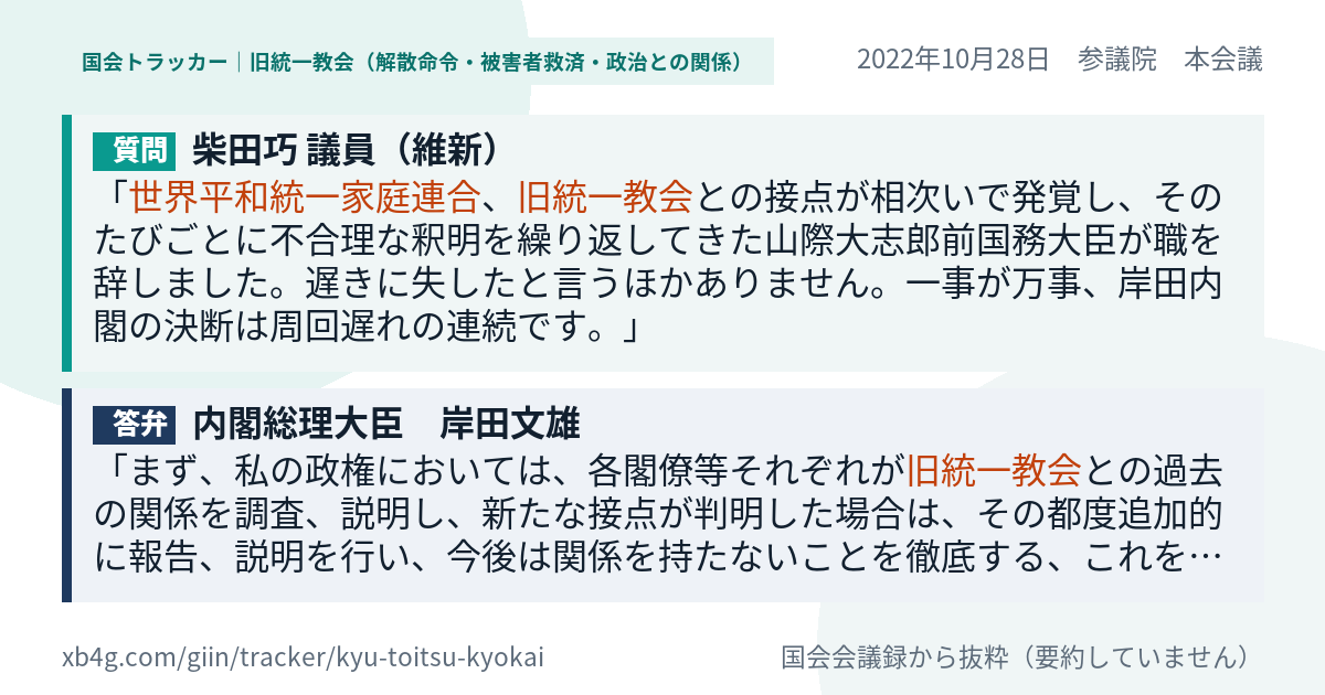質問と答弁のカード