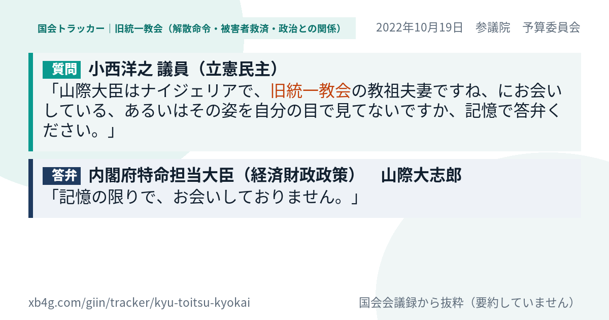 質問と答弁のカード