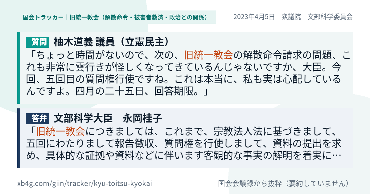 質問と答弁のカード