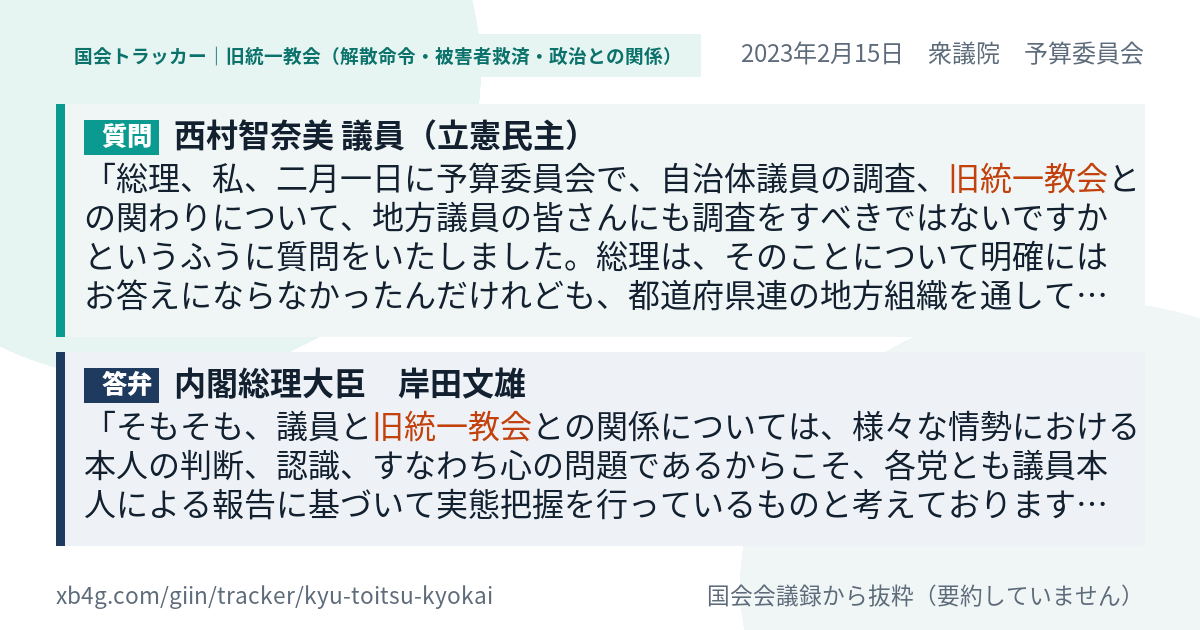質問と答弁のカード