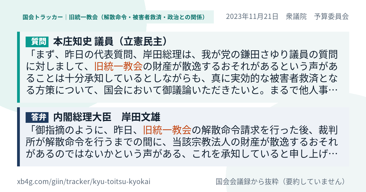 質問と答弁のカード