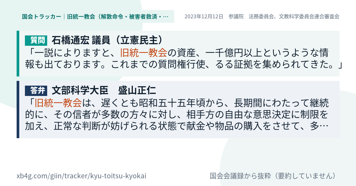 質問と答弁のカード