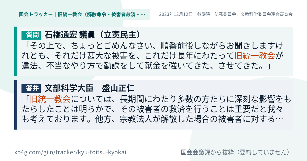 質問と答弁のカード