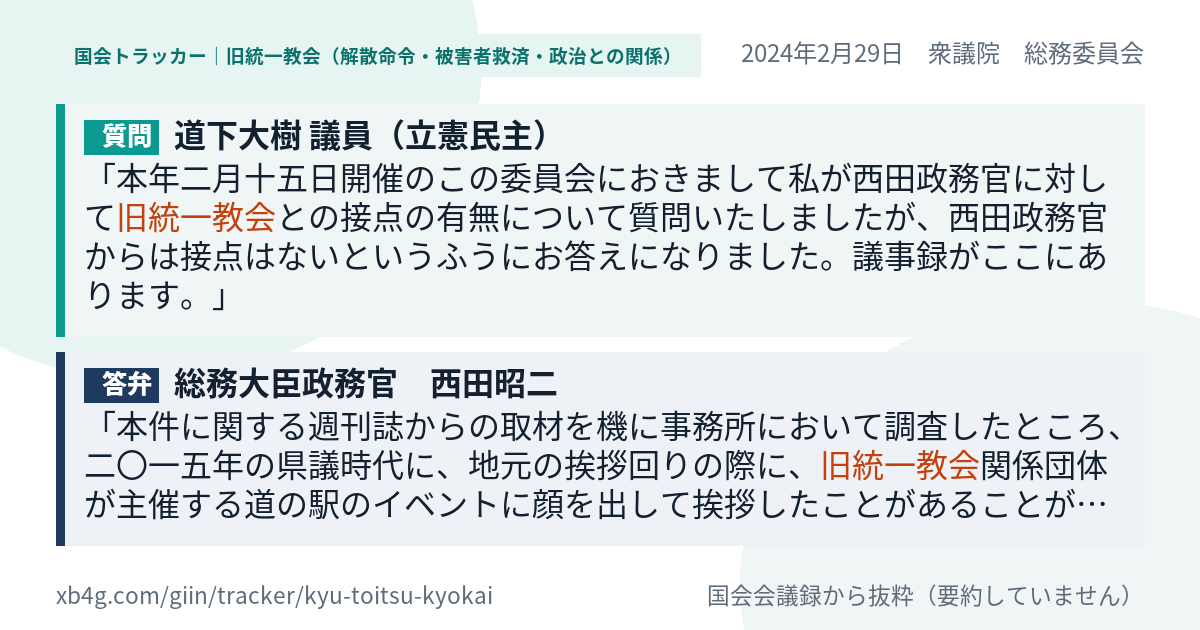 質問と答弁のカード