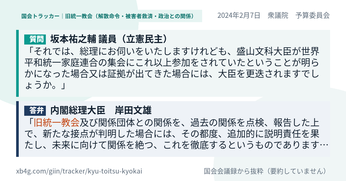 質問と答弁のカード