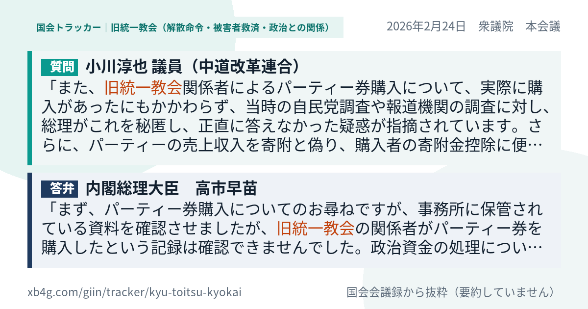 質問と答弁のカード