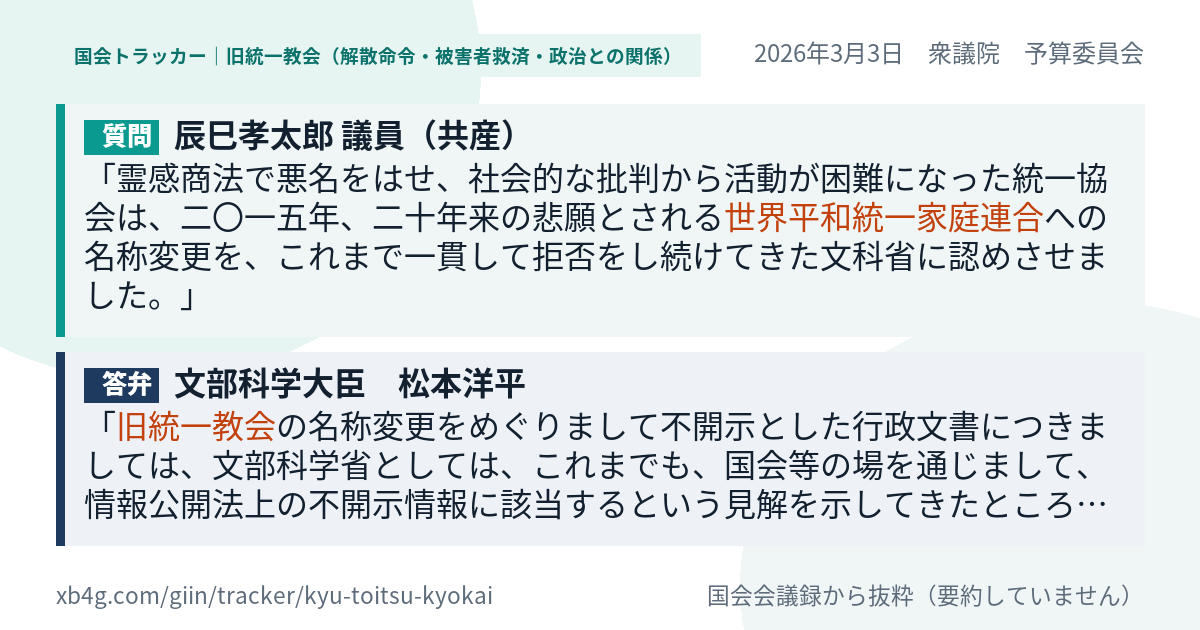 質問と答弁のカード