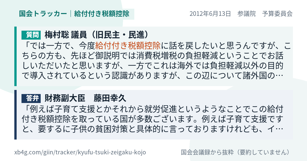質問と答弁のカード