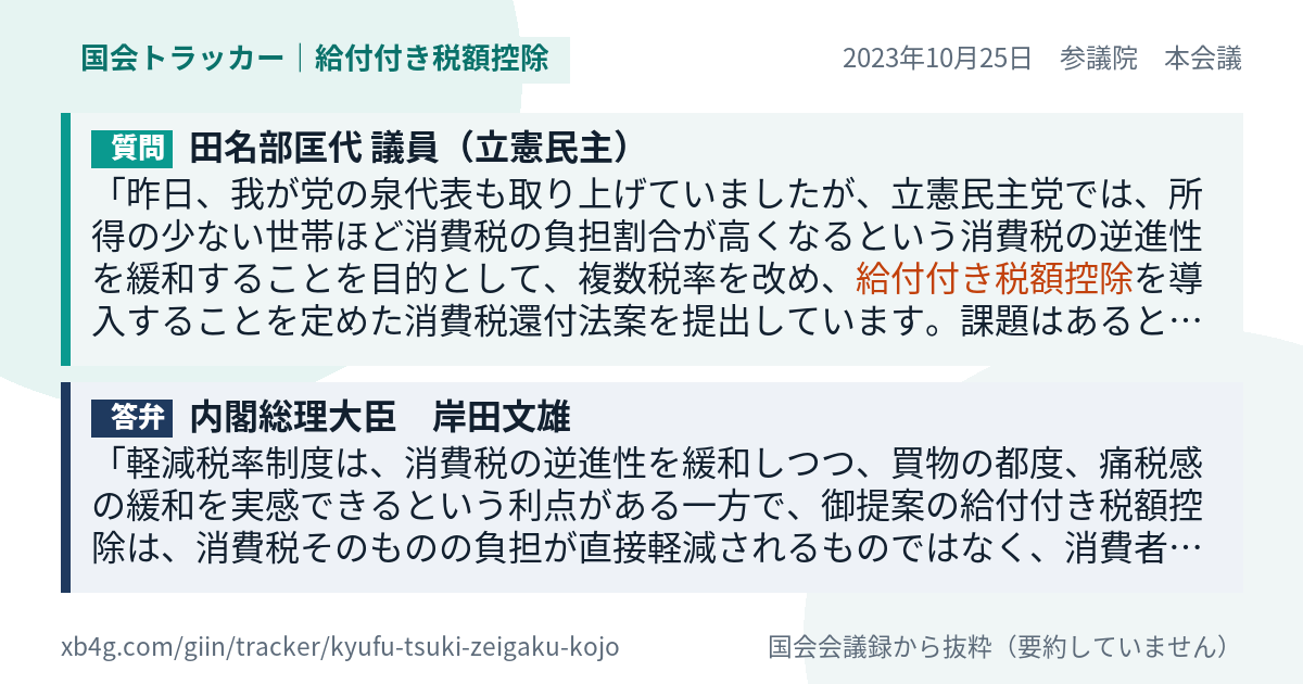 質問と答弁のカード