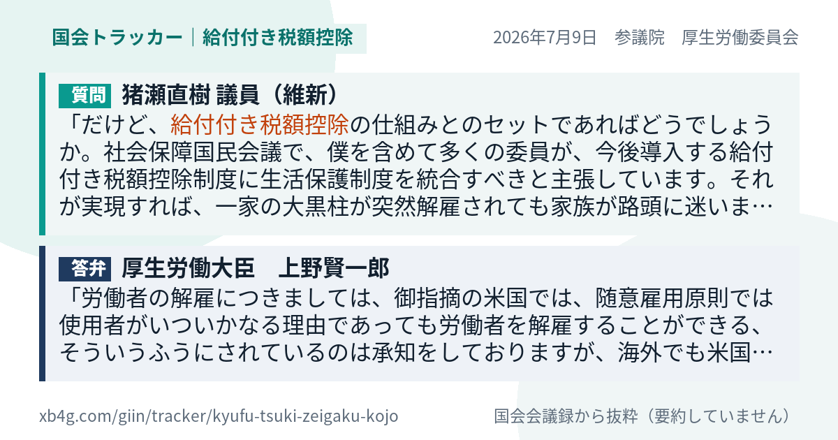 質問と答弁のカード