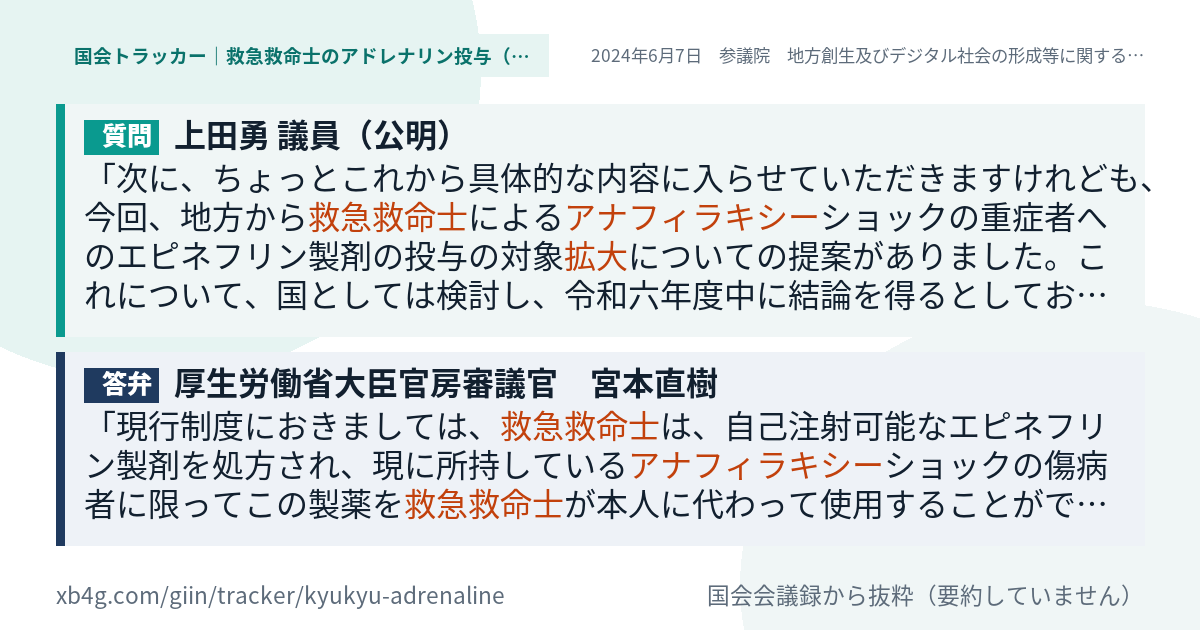 質問と答弁のカード