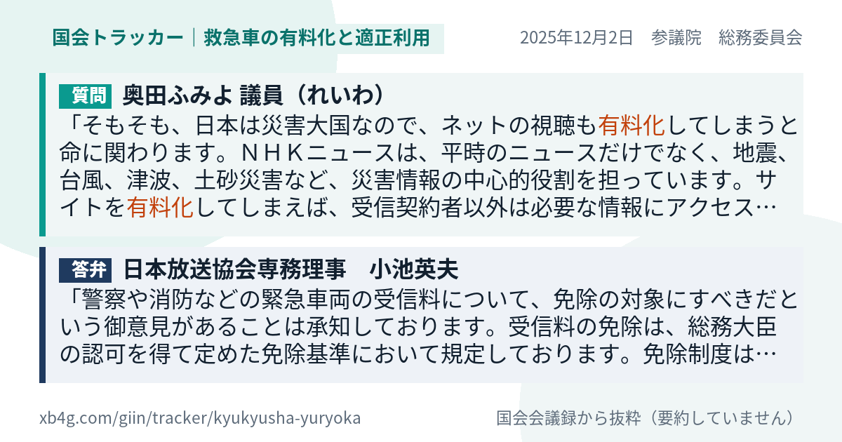 質問と答弁のカード
