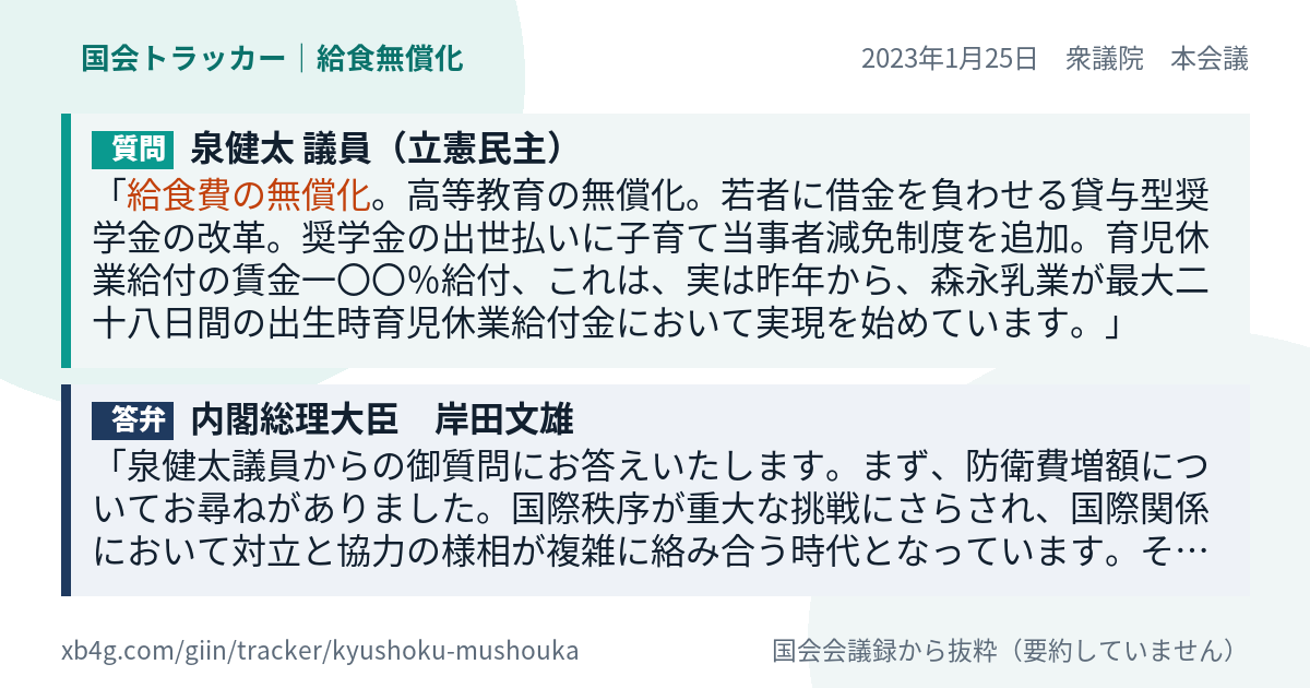 質問と答弁のカード