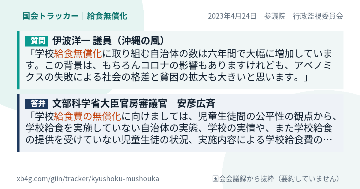 質問と答弁のカード