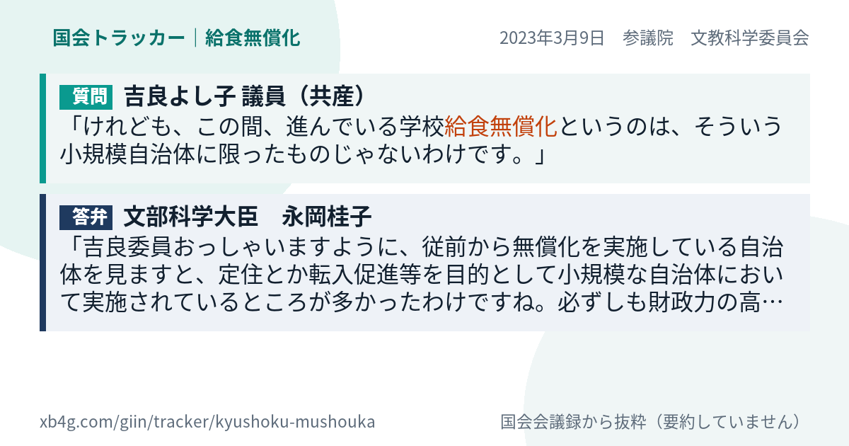 質問と答弁のカード
