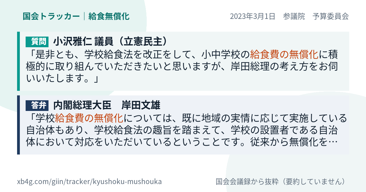 質問と答弁のカード