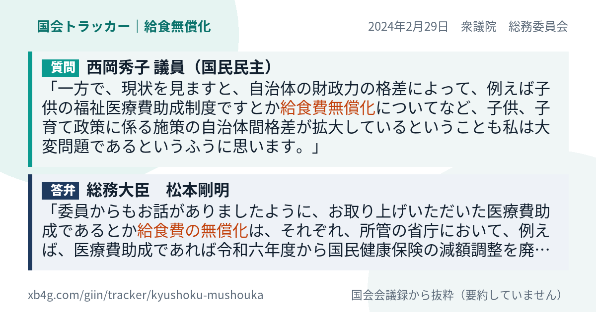 質問と答弁のカード