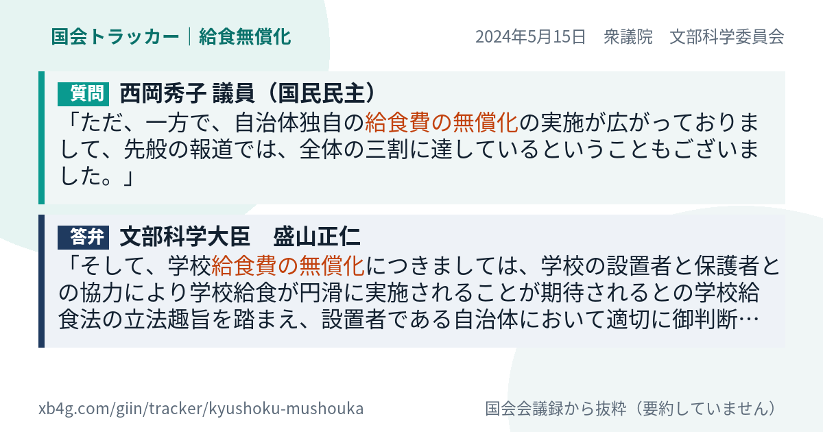 質問と答弁のカード