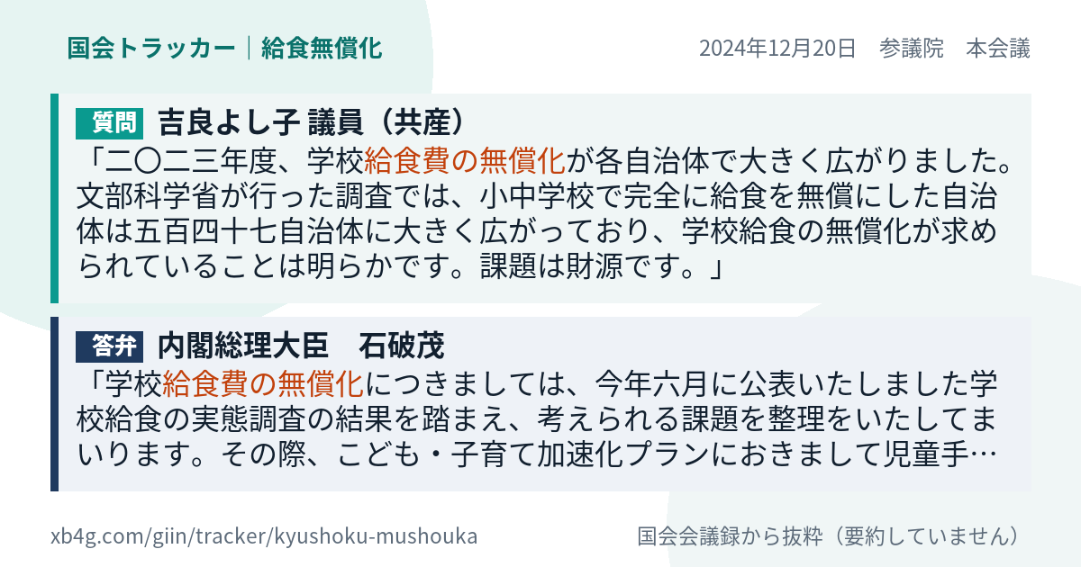 質問と答弁のカード