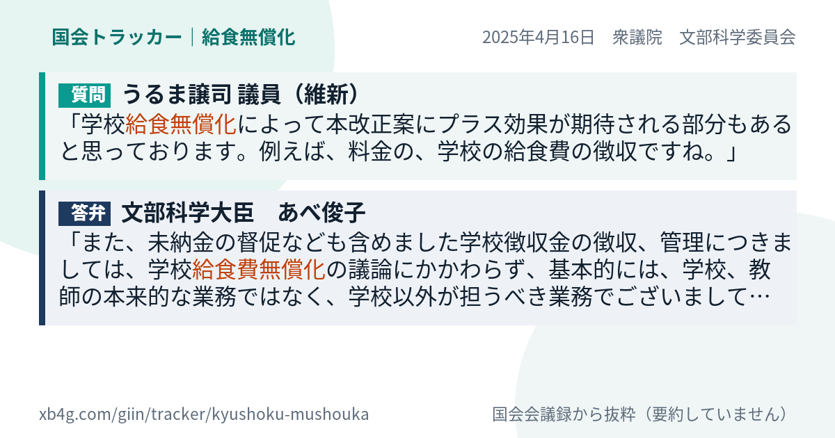 質問と答弁のカード