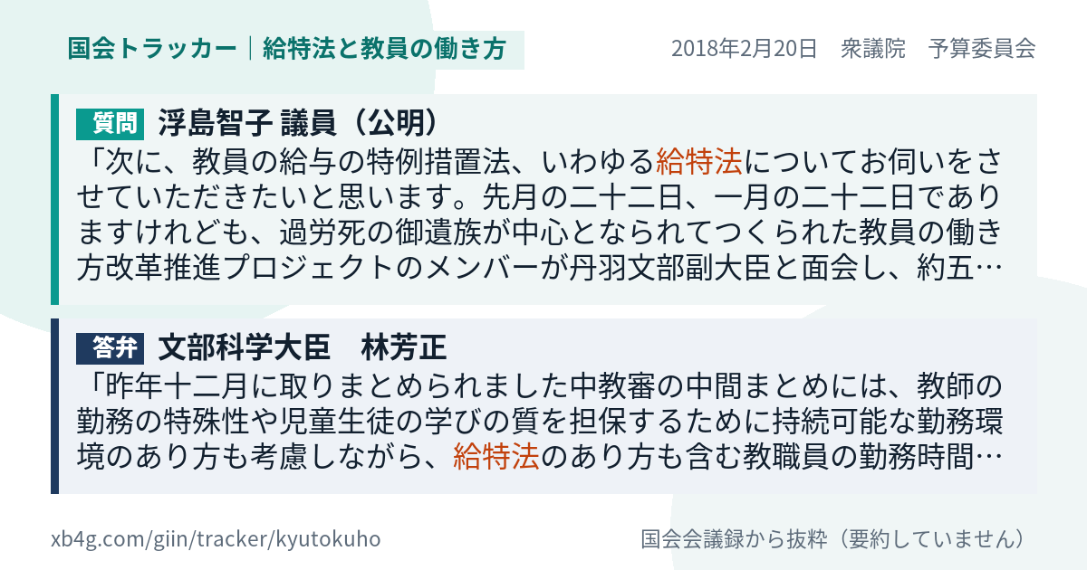 質問と答弁のカード