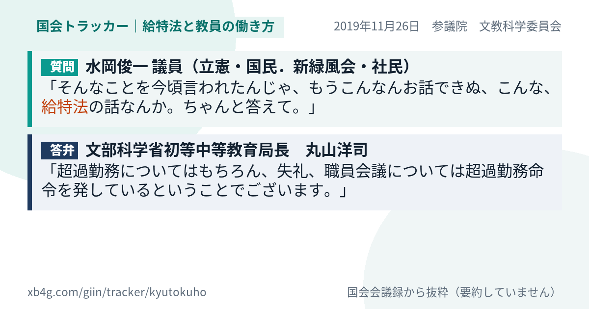 質問と答弁のカード
