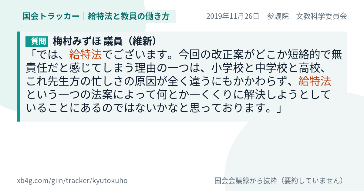 質問と答弁のカード