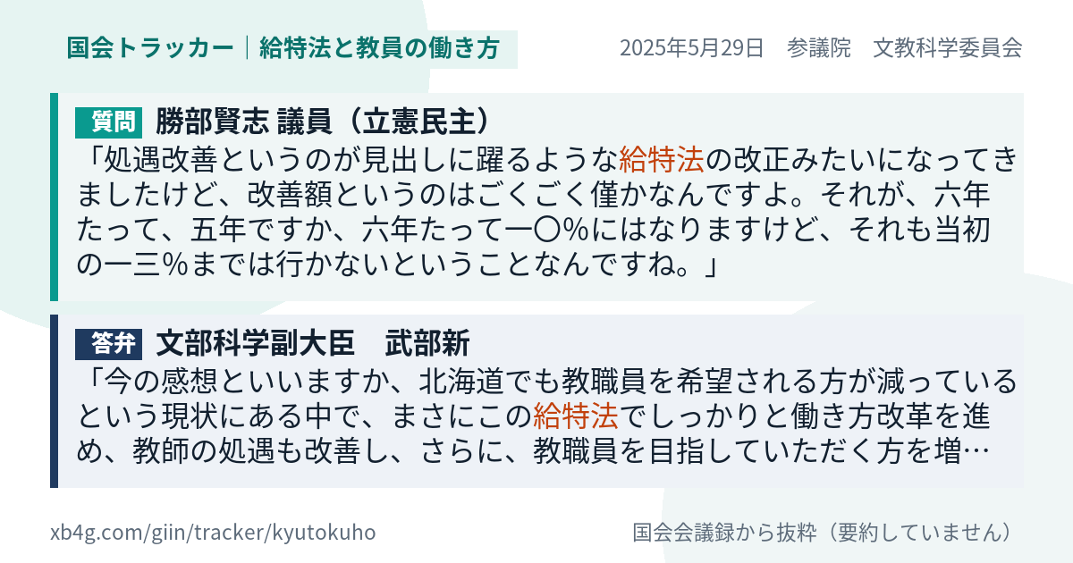 質問と答弁のカード