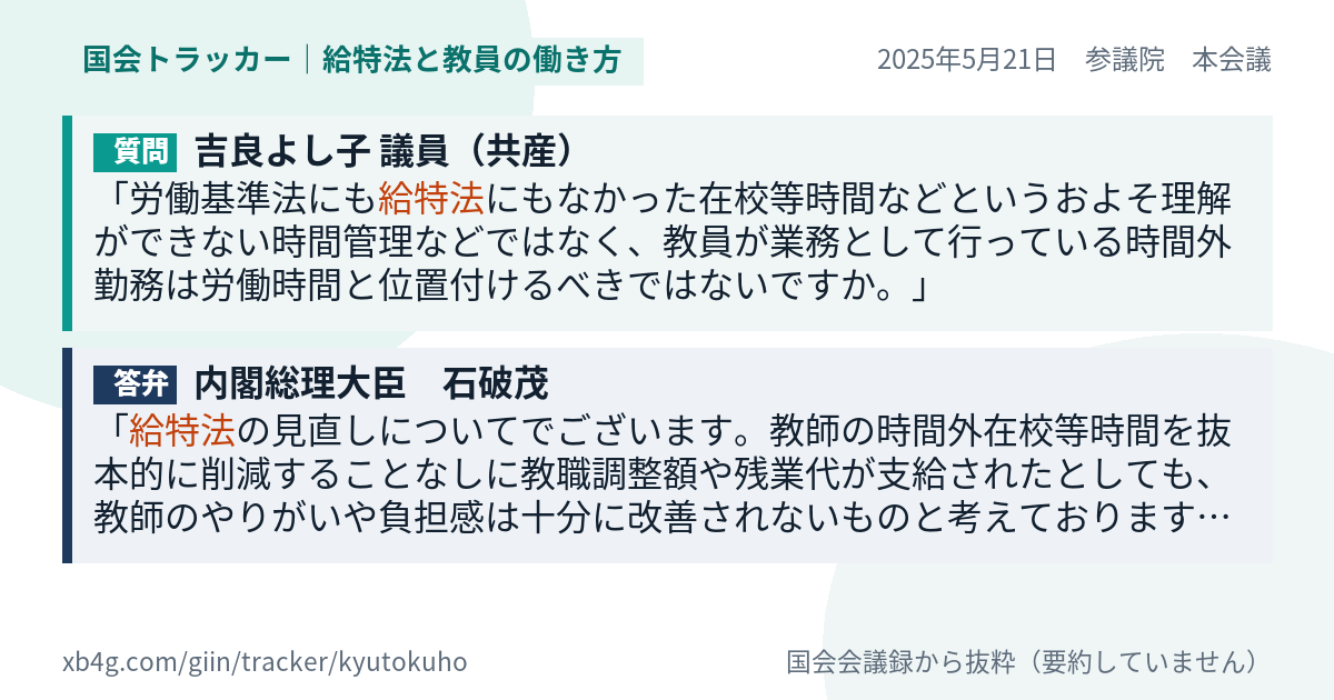質問と答弁のカード