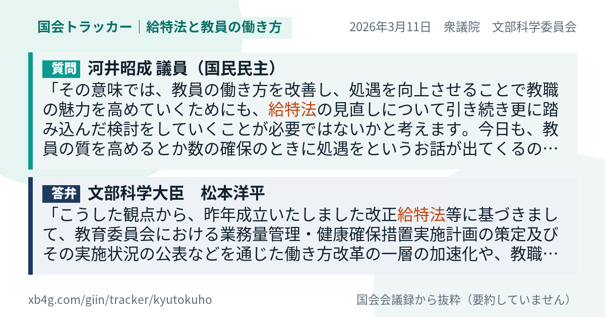 質問と答弁のカード