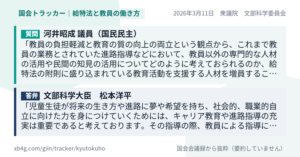 質問と答弁のカード