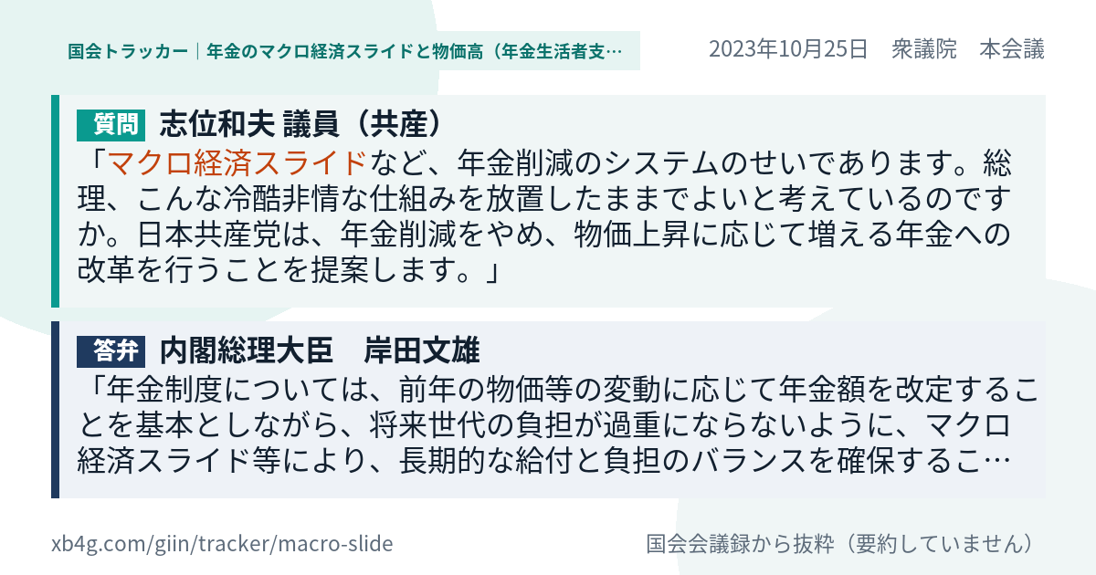 質問と答弁のカード