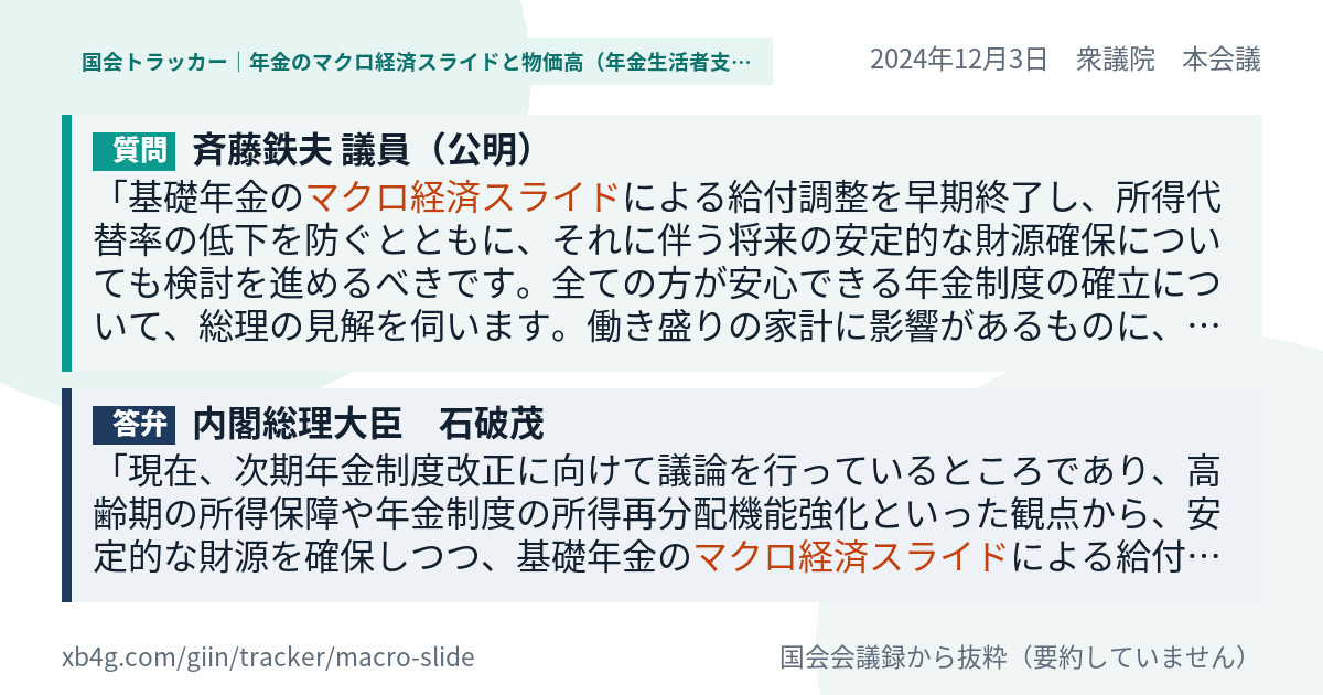 質問と答弁のカード
