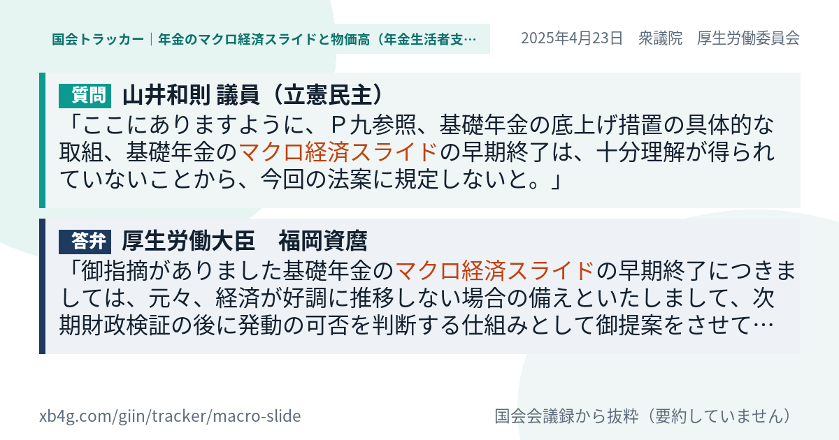質問と答弁のカード