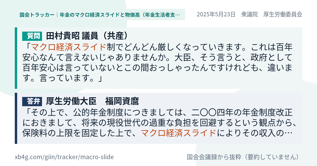 質問と答弁のカード
