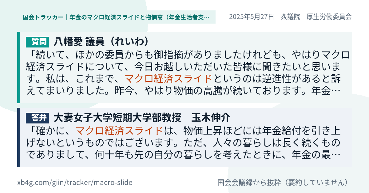 質問と答弁のカード
