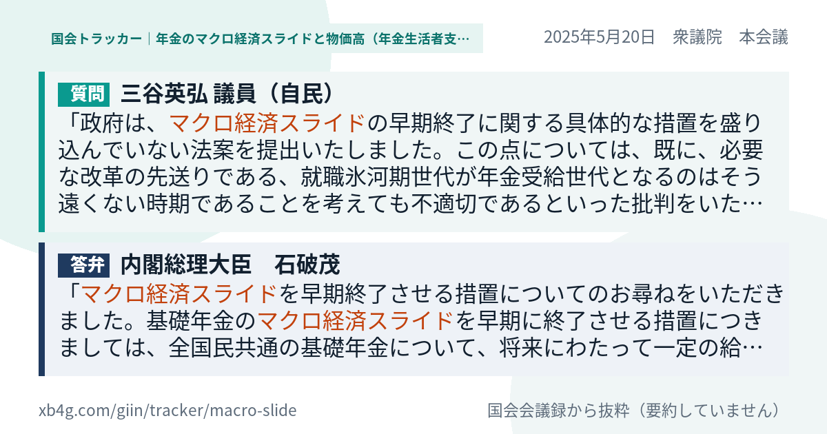 質問と答弁のカード