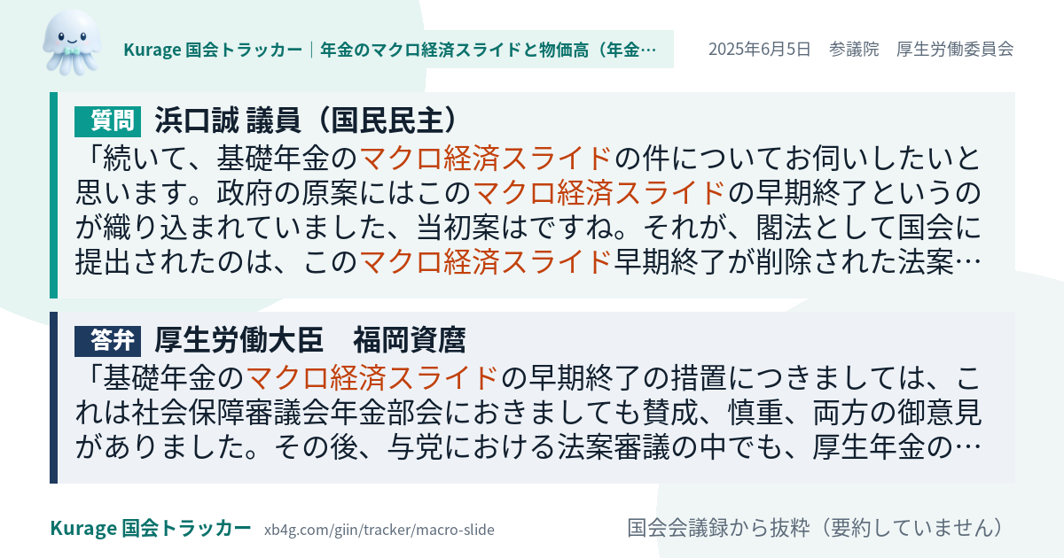 質問と答弁のカード