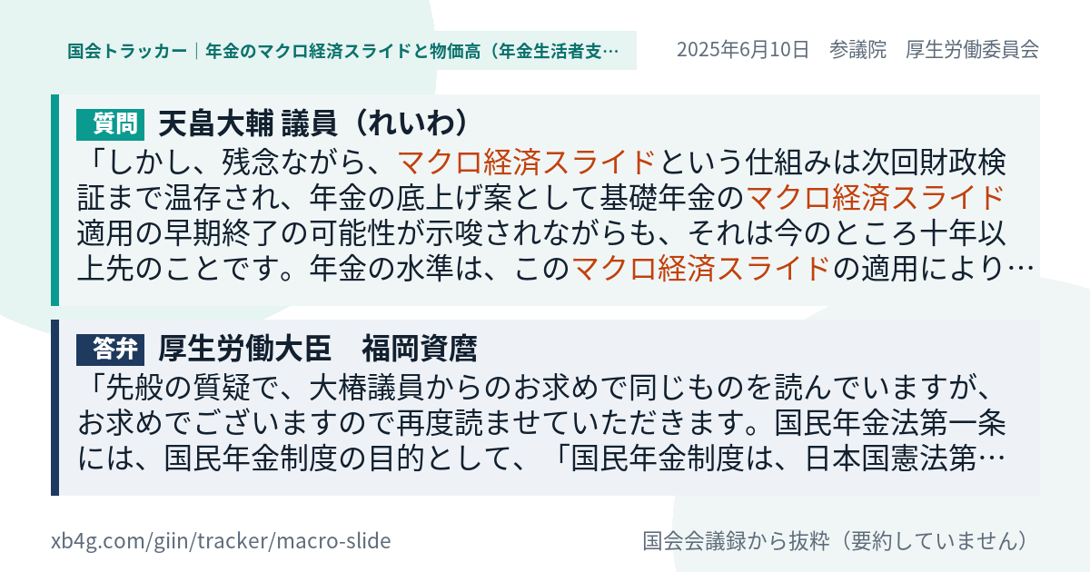 質問と答弁のカード