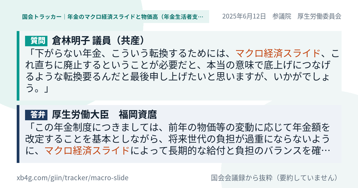 質問と答弁のカード