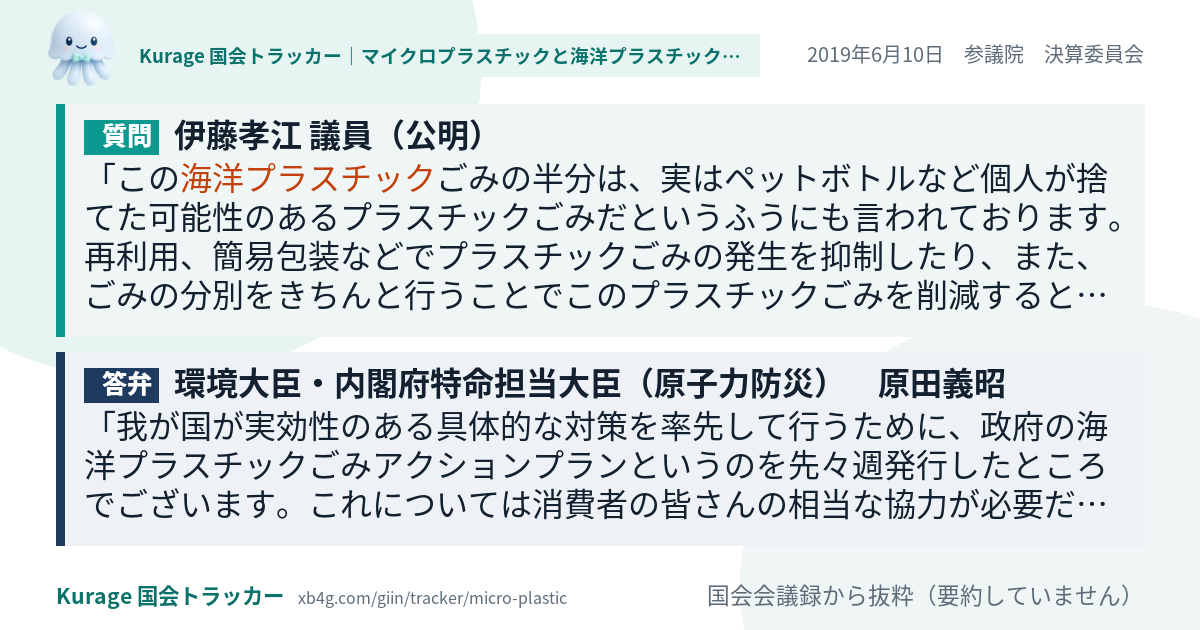 質問と答弁のカード