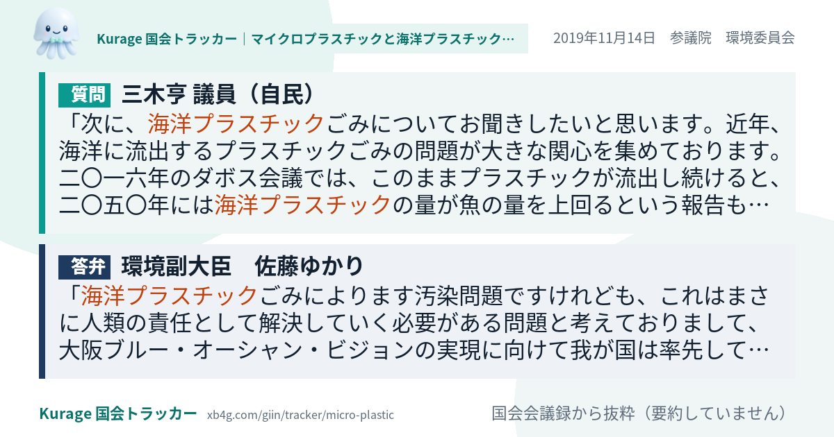 質問と答弁のカード